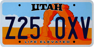 UT license plate Z250XV