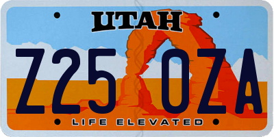 UT license plate Z250ZA