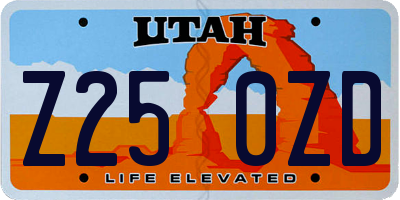 UT license plate Z250ZD