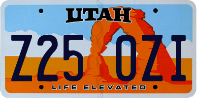 UT license plate Z250ZI