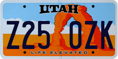 UT license plate Z250ZK