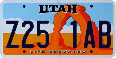 UT license plate Z251AB