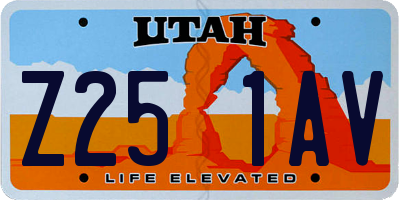UT license plate Z251AV