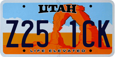 UT license plate Z251CK