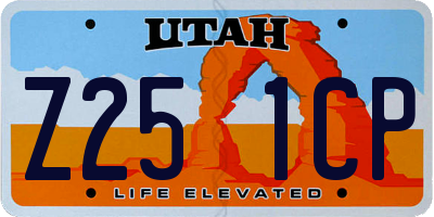 UT license plate Z251CP