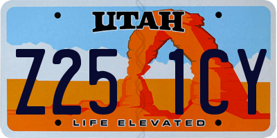 UT license plate Z251CY