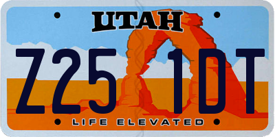 UT license plate Z251DT