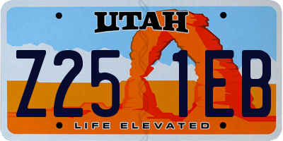 UT license plate Z251EB
