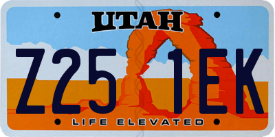 UT license plate Z251EK
