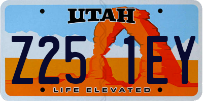 UT license plate Z251EY