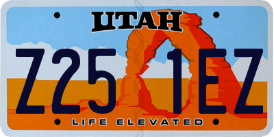 UT license plate Z251EZ