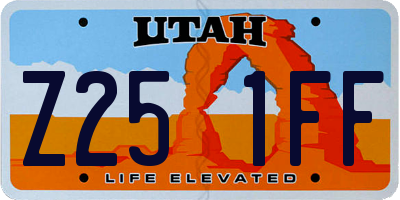 UT license plate Z251FF