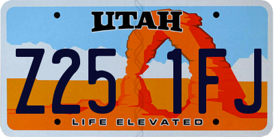 UT license plate Z251FJ