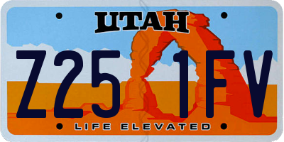 UT license plate Z251FV
