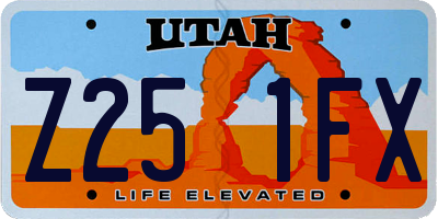 UT license plate Z251FX