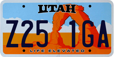 UT license plate Z251GA