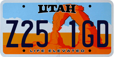 UT license plate Z251GD