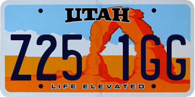 UT license plate Z251GG