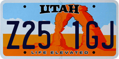 UT license plate Z251GJ