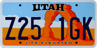 UT license plate Z251GK
