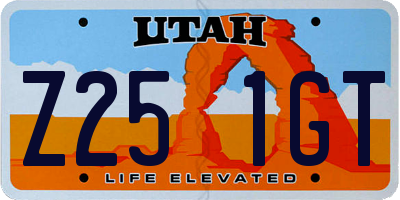 UT license plate Z251GT