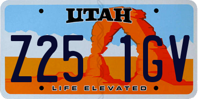 UT license plate Z251GV