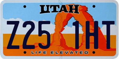 UT license plate Z251HT