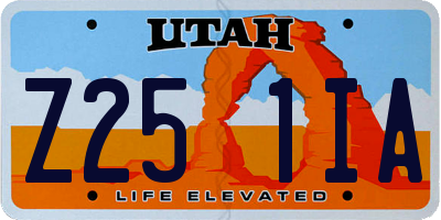 UT license plate Z251IA