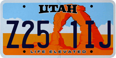 UT license plate Z251IJ