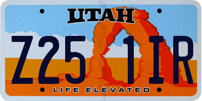 UT license plate Z251IR