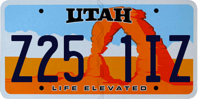 UT license plate Z251IZ
