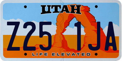 UT license plate Z251JA