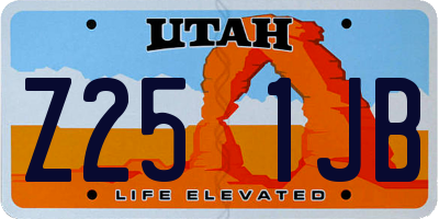 UT license plate Z251JB