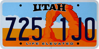 UT license plate Z251JO