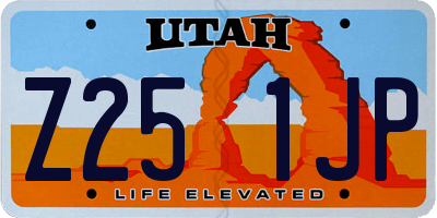 UT license plate Z251JP