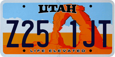 UT license plate Z251JT
