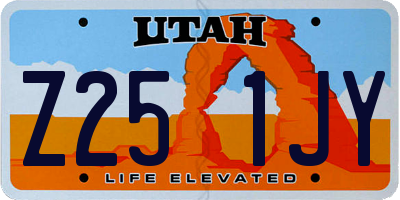 UT license plate Z251JY