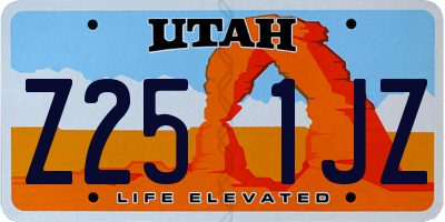 UT license plate Z251JZ