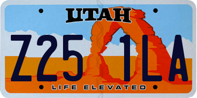 UT license plate Z251LA