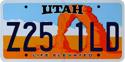 UT license plate Z251LD