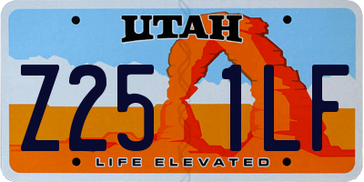 UT license plate Z251LF