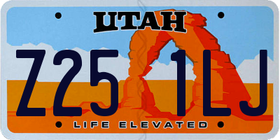 UT license plate Z251LJ