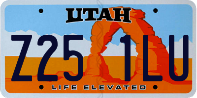 UT license plate Z251LU