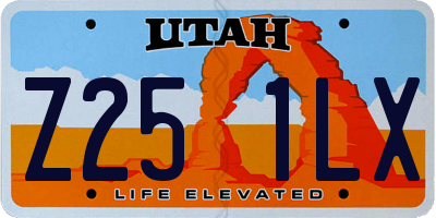 UT license plate Z251LX