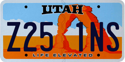 UT license plate Z251NS