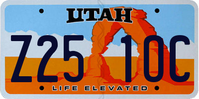 UT license plate Z251OC