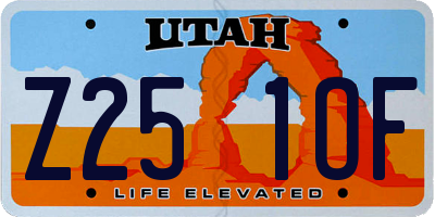 UT license plate Z251OF
