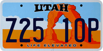 UT license plate Z251OP