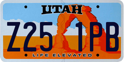 UT license plate Z251PB
