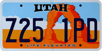 UT license plate Z251PD